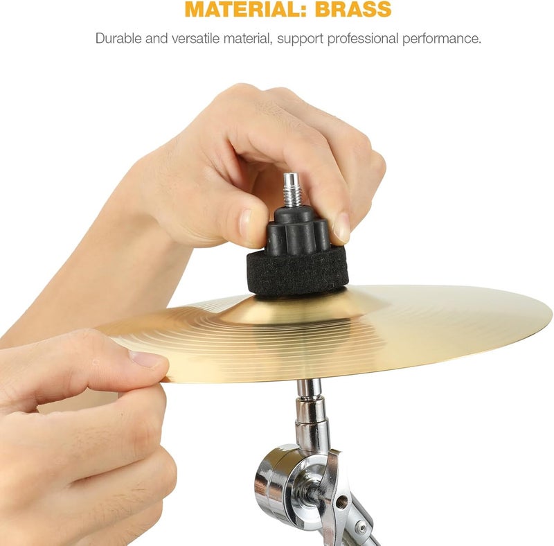 Veemoon 10 Inch Brass Cymbal Replacement Crash Cymbals Ride Drum Instrument Percussion Accessories Drum Kit for Beginner Player Percussion (Golden) - Image 3